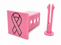 Breast Cancer Awareness Hitch Cover | Pink Ribbon Trailer Hitch Cover | Fits 2-Inch Receivers | ASA 3D Printed | Hitch Pin Included