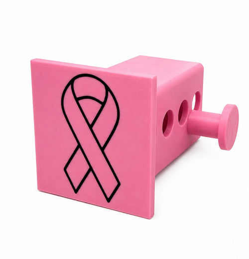 Breast Cancer Awareness Hitch Cover | Pink Ribbon Trailer Hitch Cover | Fits 2-Inch Receivers | ASA 3D Printed | Hitch Pin Included