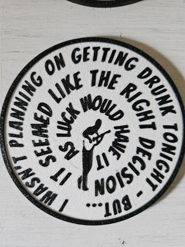 Dave Matthews Inspired 3D Printed Coaster Set with Holder | Set of 4 | Music Lover Gift | Home Bar Decor