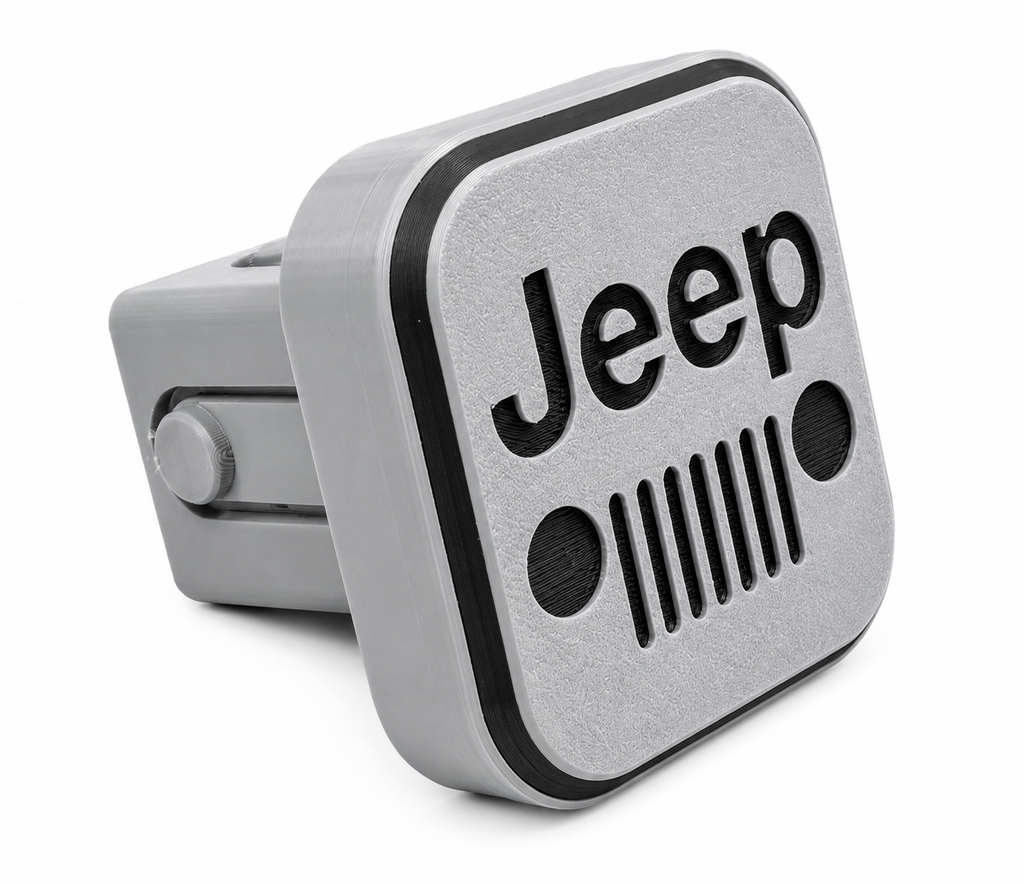 Jeep Grille Hitch Cover | Fits Standard 2” Receiver | 3D Printed in ASA