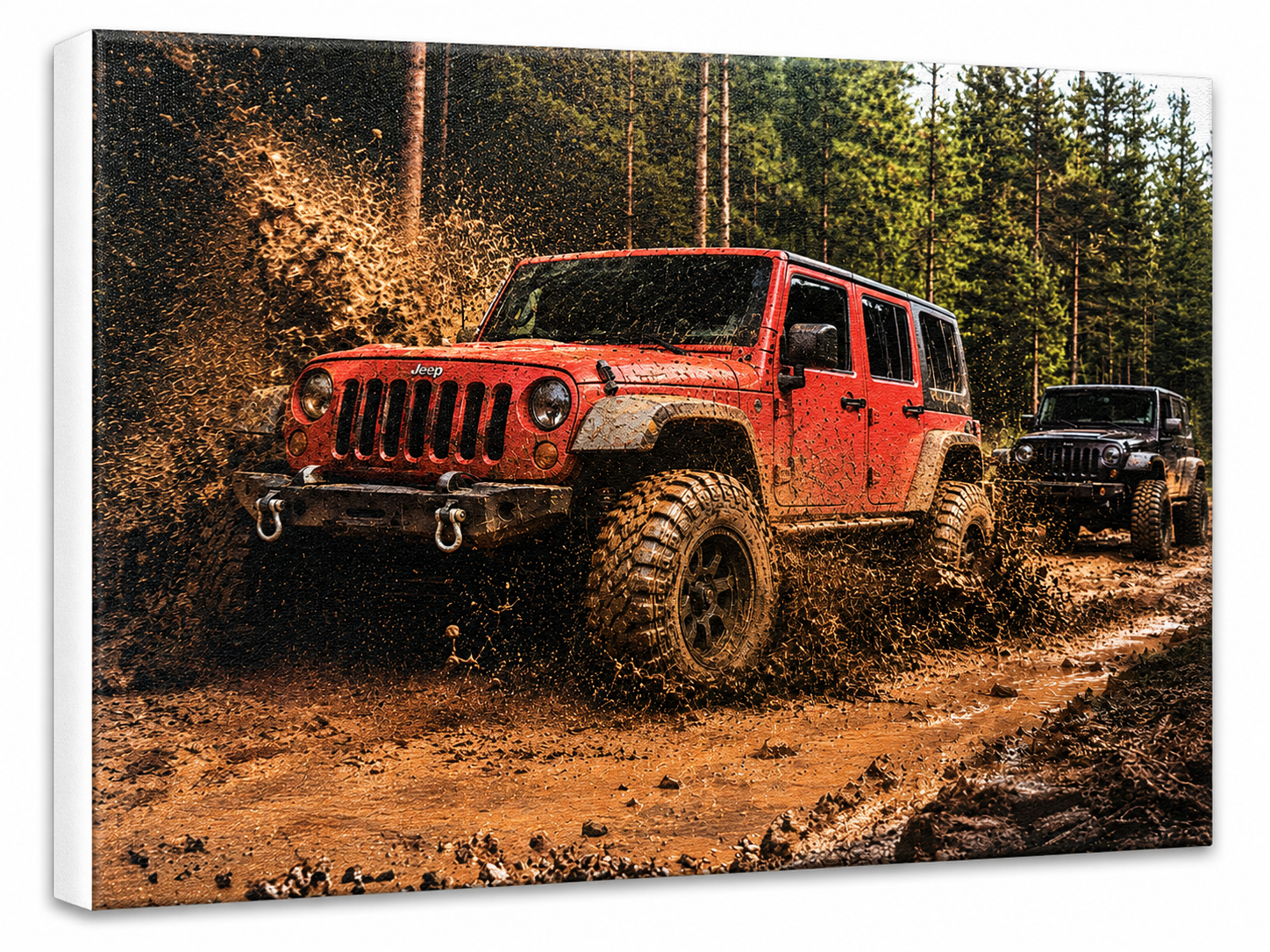 Mud Trail Off-Road Canvas Print 18x24 | Adventure Wall Art | Garage Decor | Forest Trail Canvas | Gift for Off-Road Enthusiasts