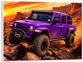 Purple Desert Off-Road Canvas Print 18x24 | Sunset Adventure Wall Art | Desert Landscape Decor | Garage & Office Artwork