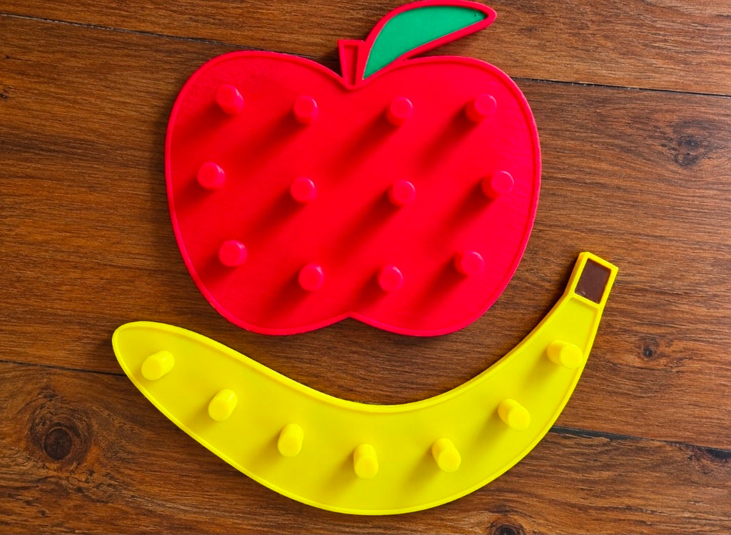 Fruit Pouch Cap Sorting Board Set | Set of 7 Fruit Boards