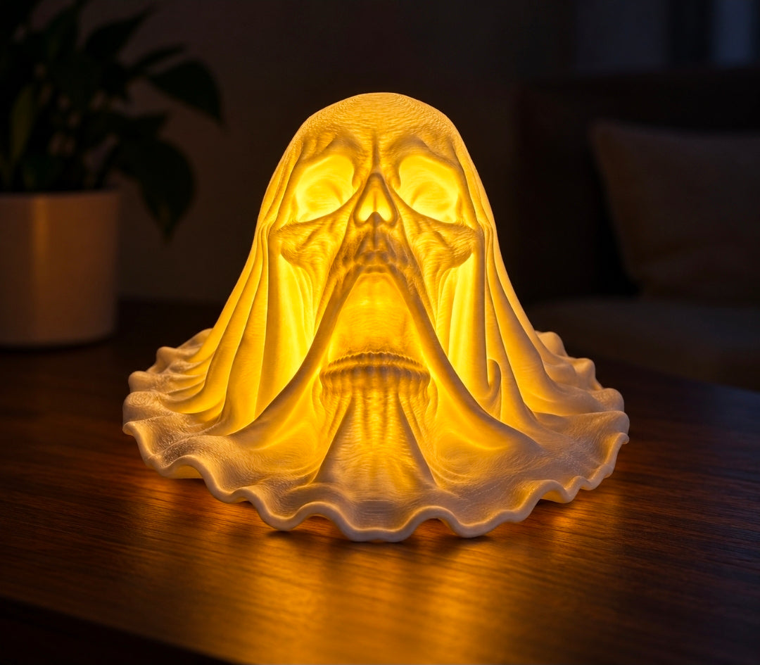 Ghostly Skull LED Tealight Cover | Spooky Halloween Decor