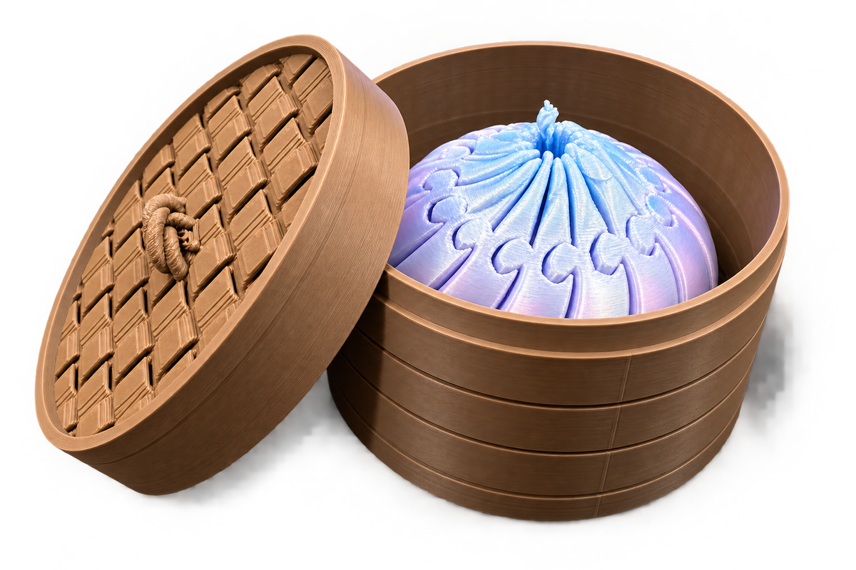 Dumpling Fidget with Basket & Lid
