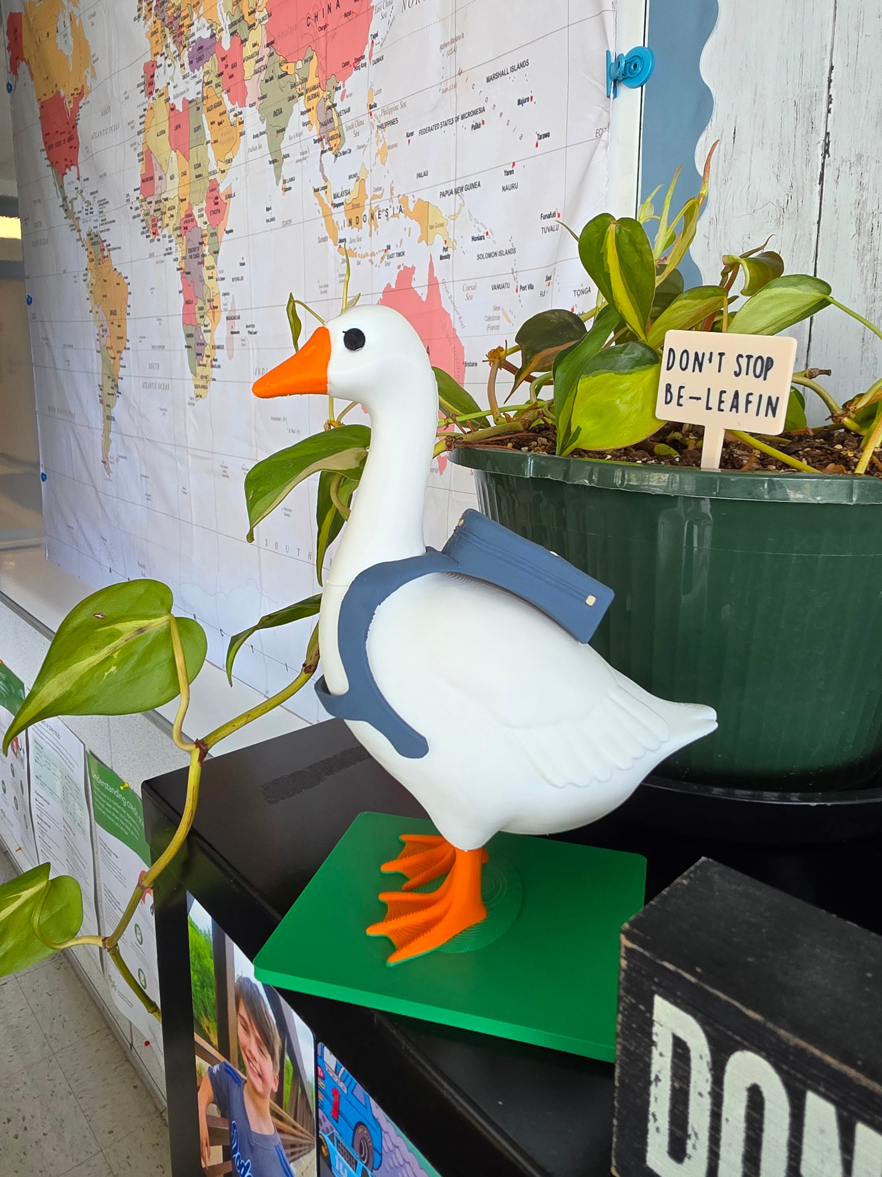 Desk Goose with Back to School Backpack!